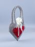 Beaded Decor Heart Design Novelty Bag