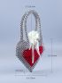 Beaded Decor Heart Design Novelty Bag