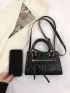 Mini Square Bag Crocodile Embossed Zip Front