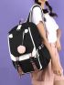 Large School Bag For Teenage Girls USB Port Canvas Schoolbag Student Book Bag Fashion Black Pink Teen School Backpack