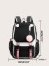 Large School Bag For Teenage Girls USB Port Canvas Schoolbag Student Book Bag Fashion Black Pink Teen School Backpack