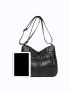 Middle Aged Women's Shoulder Bag, Soft Pu Multi Zipper Crossbody Bag For Travel