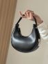 Half-moon Shoulder Bag For Women Fashion Pu Hobo Underarm Bag