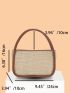 Contrast Binding Straw Bag Small Vacation