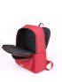 Red Functional Backpack Minimalist Solid Color For School