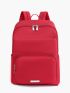 Red Functional Backpack Minimalist Solid Color For School