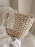 Bow Decor Straw Bag