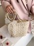 Bow Decor Straw Bag