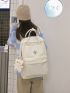 Letter Patch Decor Functional Backpack