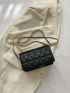 Mini Quilted Pattern Chain Square Bag