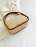 Contrast Binding Straw Bag