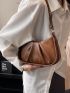 Small Hobo Bag Minimalist Ruched Detail