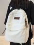 Letter Patch Decor Functional Backpack