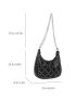 Studded Decor Hobo Bag