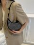 Rhinestone Decor Hobo Bag, Perfect Bride Purse For Wedding, Prom & Party Events