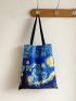 Women's Graphic Printing Graphic Canvas Bag, Lightweight Shoulder Bag, Versatile Shopper Bag