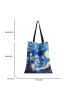 Women's Graphic Printing Graphic Canvas Bag, Lightweight Shoulder Bag, Versatile Shopper Bag