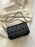 Mini Quilted Pattern Chain Square Bag