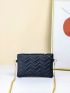 Chevron Quilted Flap Chain Square Bag