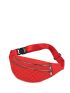 Neon Red Quilted Pattern Fanny Pack