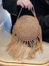 Mini Fringe Decor Straw Bag