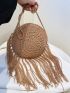 Mini Fringe Decor Straw Bag