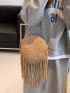 Mini Fringe Decor Straw Bag