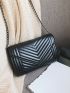 Mini Chevron Quilted Flap Chain Square Bag