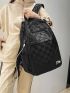 Checkered Pattern Functional Backpack