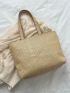 Letter Embroidered Straw Bag