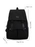 Men Letter Graphic Buckle Decor Flap Backpack