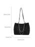 Heart Quilted Chain Decor Shoulder Tote Bag