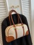 Two Tone Shoulder Tote Bag