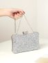 Mini Rhinestone Decor Chain Box Bag