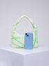 Colorblock Straw Bag