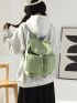 Letter Graphic Flap Backpack