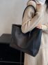 Contrast Binding Shoulder Tote Bag