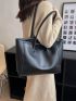 Contrast Binding Shoulder Tote Bag