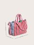 Striped Pattern Shopper Bag