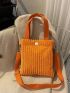 Mini Square Bag Funky Neon Orange Polyester For Daily Life