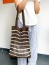 Striped Pattern Crochet Bag