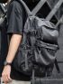 Men Minimalist Buckle Decor Travel Backpack