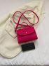 Neon Pink Geometric Embossed Flap Square Bag