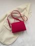 Neon Pink Geometric Embossed Flap Square Bag