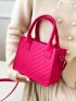 Mini Neon Pink Chevron Square Bag