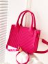 Mini Neon Pink Chevron Square Bag