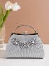 Glitter Rhinestone Decor Evening Bag