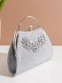 Glitter Rhinestone Decor Evening Bag