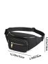 Simple Waist Bag, Women's Quilted Zipper Front Fanny Pack For Outdoor Sports