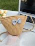 Mini Bow Decor Straw Bag